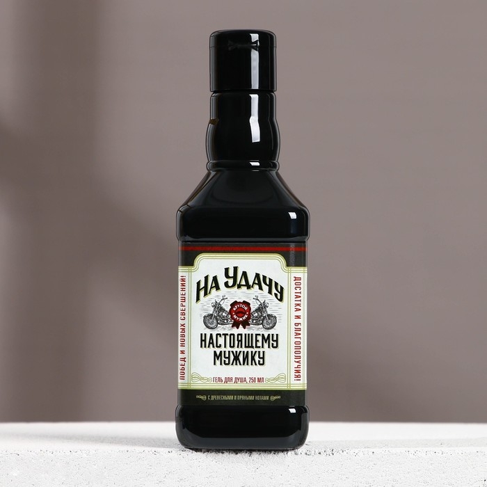 Гель для душа во флаконе виски &laquo;На удачу&raquo;, 250 мл, аромат древесный с пряными нотами, Новый Год