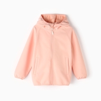 Ветровка демисезонная для девочек MINAKU из Softshell на флисе, непромокаемая, персиковый, рост 122 см