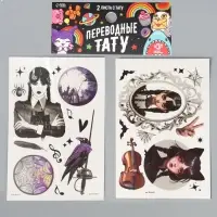 Переводные татуировки детские на хэллоуин &laquo;Мрачная история&raquo;, 2 листа, тату &mdash; 23 шт.