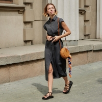 Платье женское MINAKU: Safari миди цвет графит ,р-р 42 Платье женское MINAKU: Safari миди цвет графит ,р-р 42