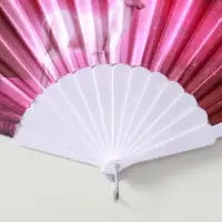 Веер пластик, текстиль "Олени" МИКС широкие лопасти 23 см