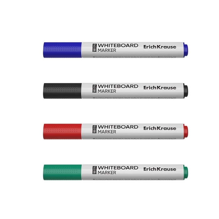 Набор маркеров для досок ErichKrause W-170, 4 штуки, 2.0 мм, чернила на спиртовой основе, чёрный, синий, красный, зелёный Набор маркеров для досок ErichKrause W-170, 4 штуки, 2.0 мм, чернила на спиртовой основе, чёрный, синий, красный, зелёный