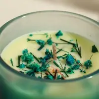 Свеча ароматическая в стакане "Aroma botanical" сухоцветы зелень, роза 7,5х7,5х5 см