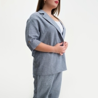 Пиджак женский MIST plus-size, размер 52, цвет голубой