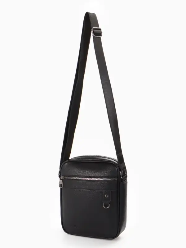 Сумка мужская, 21*7*25 см, отд на молнии, 2 н/карман, длин рег.ремень, черный