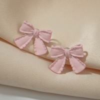 Серьги металл «Бантики» лента, цвет розовый Серьги металл «Бантики» лента, цвет розовый