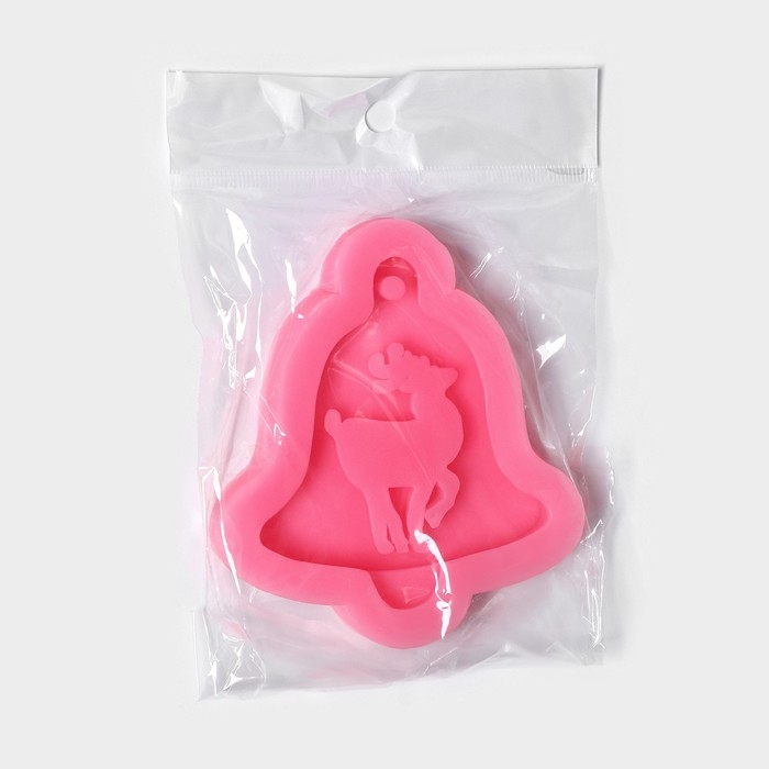 Молд новогодний &laquo;Колокольчик оленя&raquo;, силикон, 10&times;9&times;1,5 см, цвет МИКС