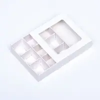 Коробка для 9 конфет, 8.7&times;8.7&times;2.5 см, тонкие разделители, белый