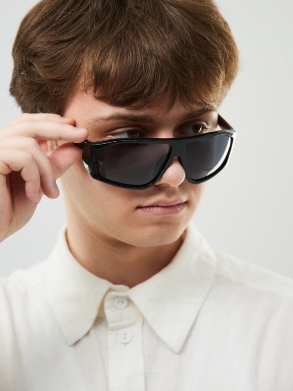 Очки солнцезащитные спортивные, uv 400, ширина 14.7 см, дужка 13.5 см, высота 4.2 см, черные   10807