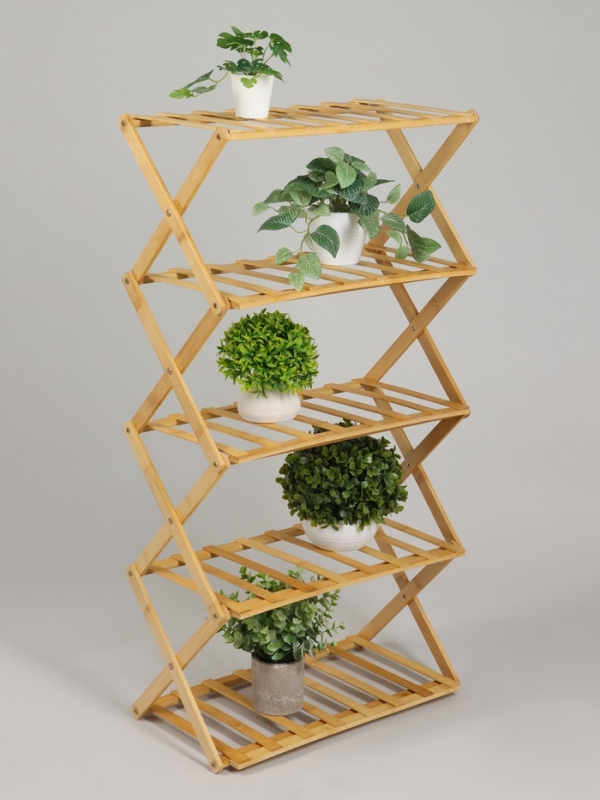 Подставка для цветов Greengo, 5 полок, 50 &times; 25 &times; 89 см, напольная, бамбук