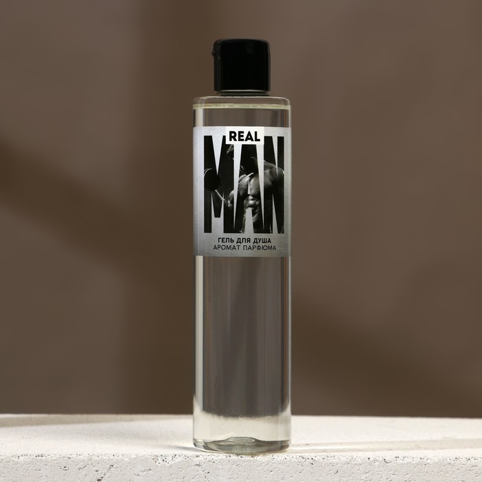 Подарочный набор косметики Real MAN, гель для душа 250 мл и мочалка для тела, HARD LINE