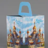 Пасхальная коробочка с окном "Русский Храм" 15 х 15 х 18 см