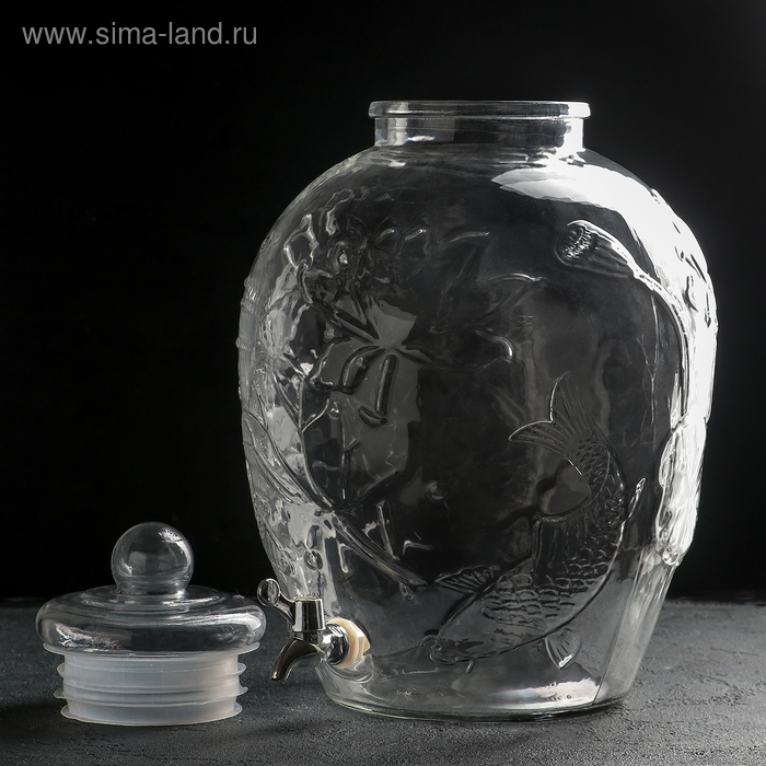 Диспенсер для напитков стеклянный &laquo;Пинотаж&raquo;, 15 л, 26&times;45 см