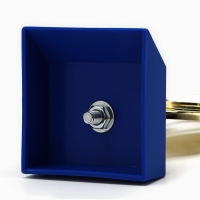 Наградная фигура &laquo;Три звезды&raquo;, золото, подставка пластик синяя, 15,5 х 7,5 х 6 см.