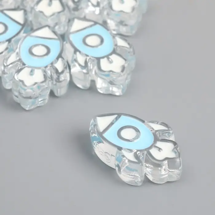 Бусина для рукоделия и плетения &laquo;Арт Узор. Голубая ракета&raquo;, пластик, 0.8&times;2.2&times;3.2 см