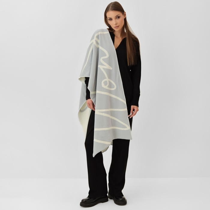 Шарф женский двусторонний MIST серый/молочный, размер 47*226см Шарф женский двусторонний MIST серый/молочный, размер 47*226см