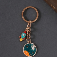 Брелок металл, эмаль "Планета и ракета" 9 см Брелок металл, эмаль "Планета и ракета" 9 см