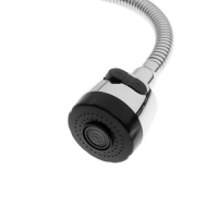 Смеситель для кухни "ЦС-СМ СМ511710", двухвентильный, гибкий излив, латунь, хром