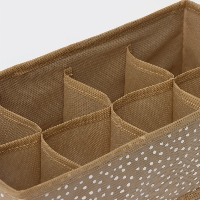 Органайзер для хранения белья Доляна Points, 8 ячеек, 28&times;14&times;10 см, цвет бежевый