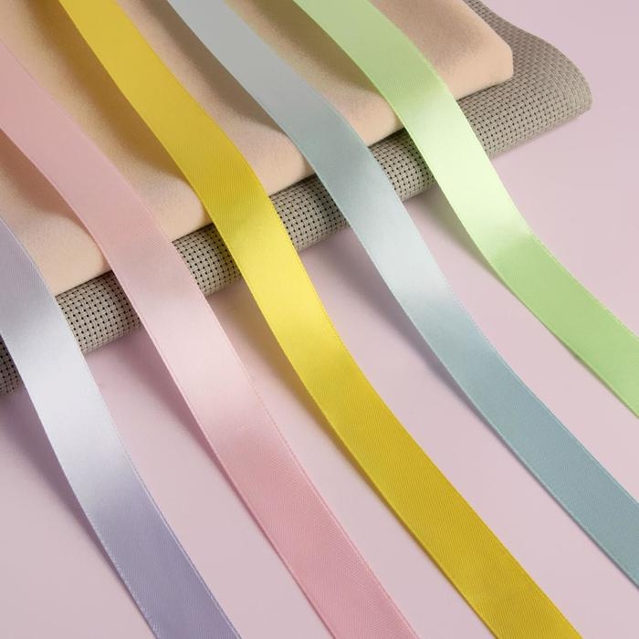 Набор атласных лент &laquo;Нежный&raquo;, 5 шт, размер 1 ленты: 20 мм &times; 23 &plusmn; 1 м