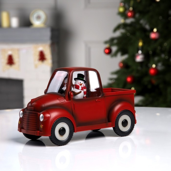 Светодиодная фигура «Машина снеговика» 22 × 11 × 9 см, пластик, батарейки ААх3 (не в комплекте), USB, свечение тёплое белое Светодиодная фигура «Машина снеговика» 22 × 11 × 9 см, пластик, батарейки ААх3 (не в комплекте), USB, свечение тёплое белое