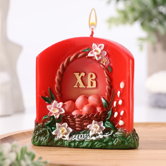 Свеча пасхальная фигурная Свеча пасхальная фигурная "Праздничная", 9,5х9,5 см, 160 гр, микс