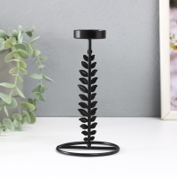 Подсвечник металл на 1 свечу "Веточка с листьями" d=4 см 8х8х13,5 см