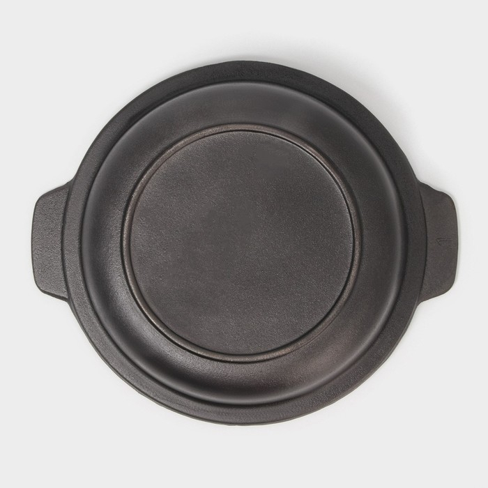 Жаровня чугунная &laquo;Биргер&raquo;, 1,5 л, d=24 см, стеклянная крышка, цвет чёрный