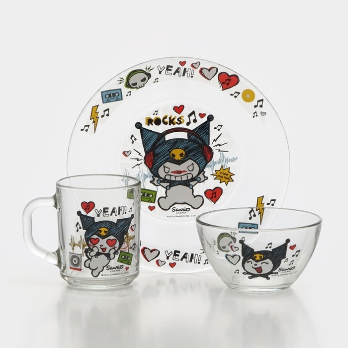 Набор стеклянной посуды &laquo;Куроми. Рок&raquo;, 3 предмета