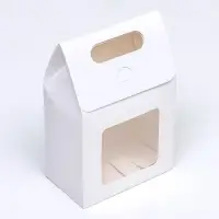 Коробка-пакет с окном, белый, 15&times;10&times;6 см
