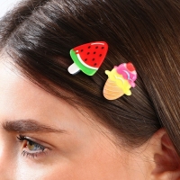 Заколки для волос детские &laquo;Красивые вкусняшки&raquo;, 2 шт, 3 х 1,5 см