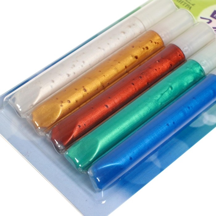 Гель с блёстками Гель с блёстками "Луч", 5 цветов х 10 мл, перламутровый