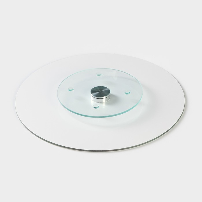 Подставка стеклянная для торта вращающаяся Доляна &laquo;Париж&raquo;, d=32 см ㅤ