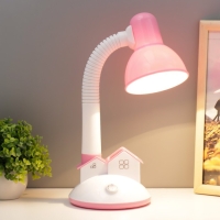 Настольная лампа "Домик" Е27 40Вт розовый 14х14х35 см