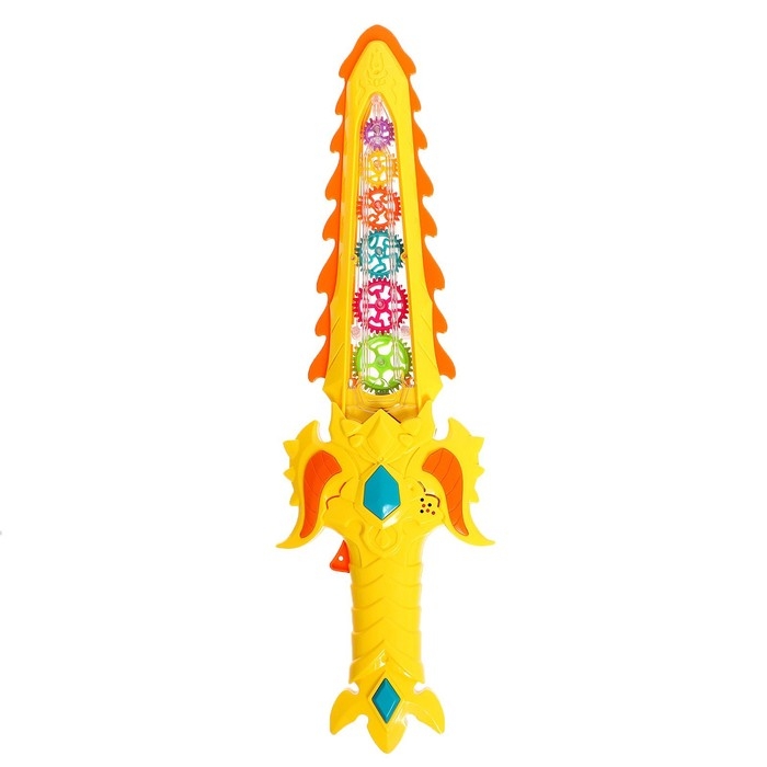 Меч с шестерёнками, световые и звуковые эффекты, подвижные детали, работает от батареек