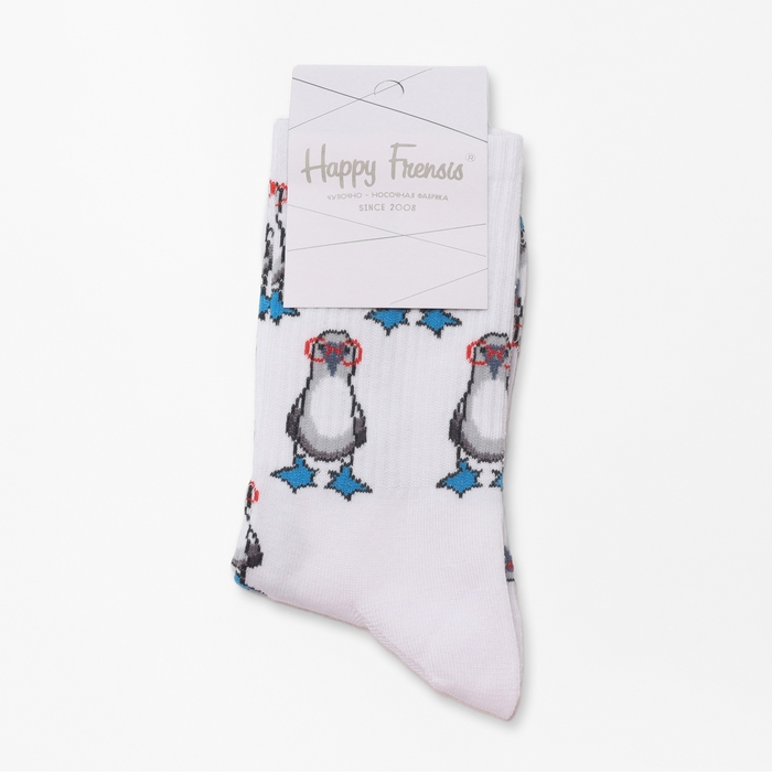 Новый год. Носки Новый год. Носки "Модный пингвин", цвет белый, размер 23-27 (38-41)