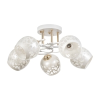 Люстра "Фания" 5хЕ27 40Вт бело-золотой 58х58х27 см BayerLux Люстра "Фания" 5хЕ27 40Вт бело-золотой 58х58х27 см BayerLux