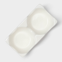 Набор фарфоровый для специй BellaTenero &laquo;Яйца&raquo;, 3 предмета: солонка 60 мл, перечница 60 мл, подставка, цвет белый и бежевый