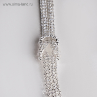 Набор 2 предмета: серьги, кулон &laquo;Элегантность&raquo; жгут, цвет белый в серебре, 42 см