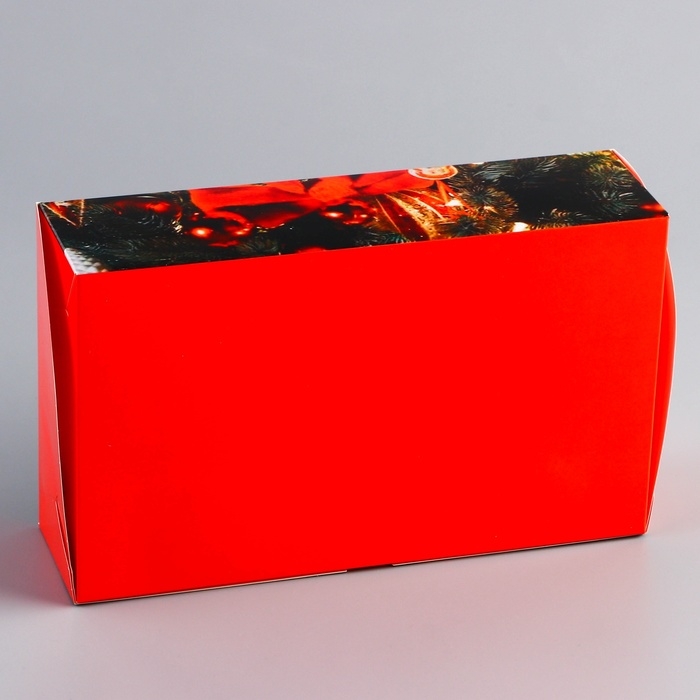 Новый год. Коробка складная, кондитерская упаковка с окном Новый год. Коробка складная, кондитерская упаковка с окном "Исполнения желаний" , 25 х 15 х 7 см