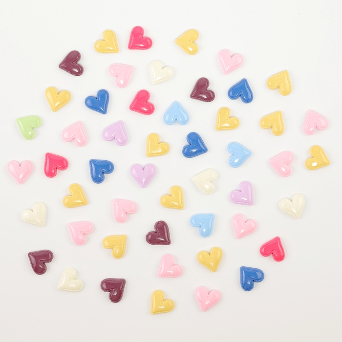 Кабошон «Сердце», набор 50 шт., размер 1 шт. — 1,5 × 1,5 × 0,2 см, цвет МИКС Кабошон «Сердце», набор 50 шт., размер 1 шт. — 1,5 × 1,5 × 0,2 см, цвет МИКС