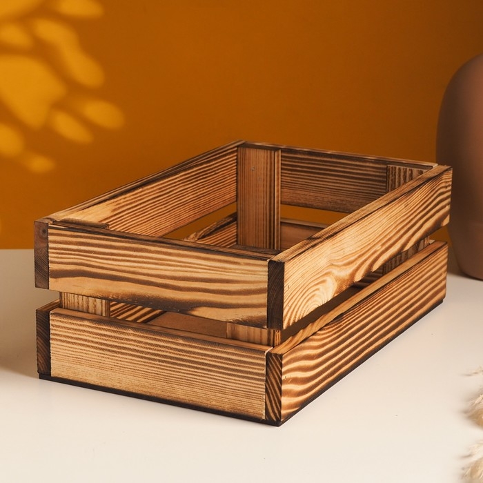 Кашпо деревянное 26х16х10 см обожженный Кашпо деревянное 26х16х10 см обожженный