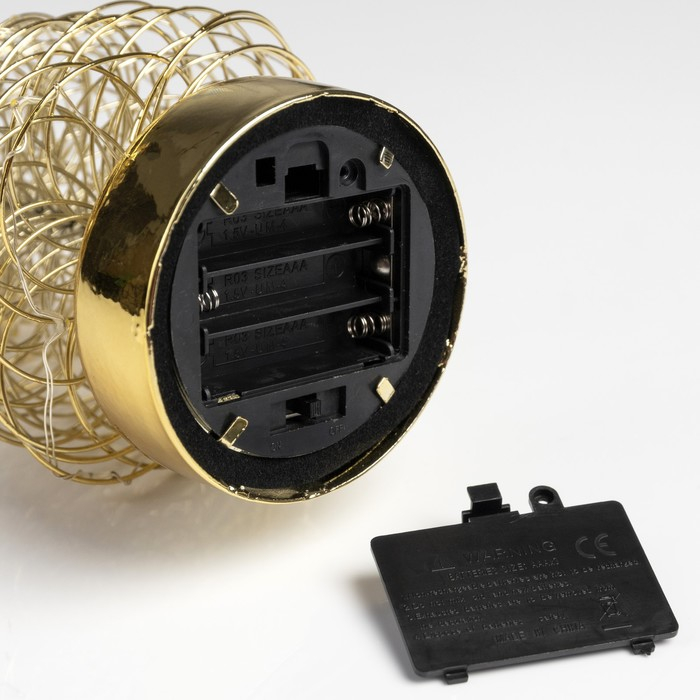 Светодиодная фигура «Ёлка плетёная» 8 × 30 × 8 см, металл, батарейки АААх3 (не в комплекте), свечение тёплое белое Светодиодная фигура «Ёлка плетёная» 8 × 30 × 8 см, металл, батарейки АААх3 (не в комплекте), свечение тёплое белое