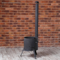 Печь под казан 12 л D=36 см, с дымоходом, с дверцей Печь под казан 12 л D=36 см, с дымоходом, с дверцей