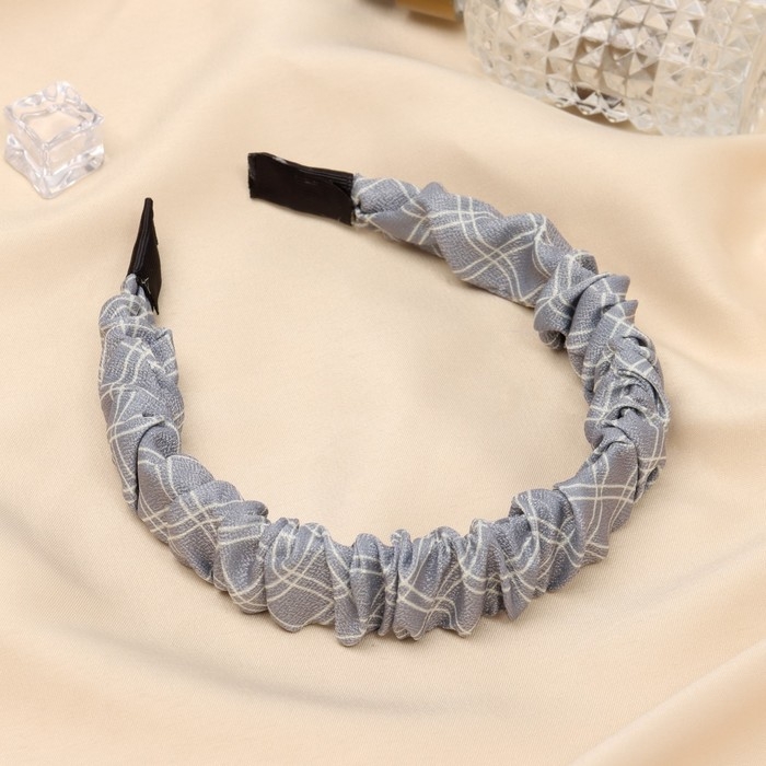 Ободок для волос "Браун" стиль, 2,5 см, серый