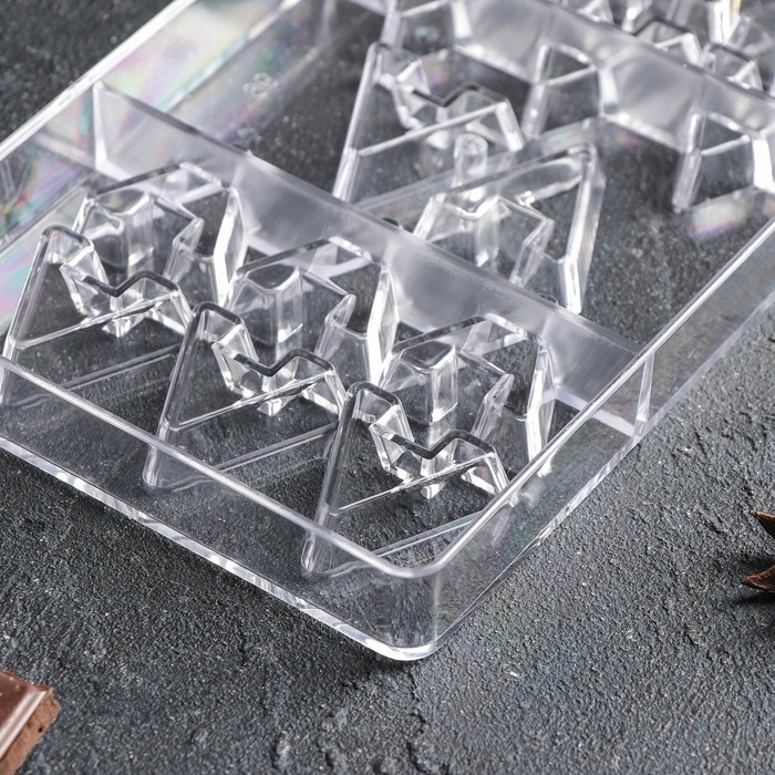 Форма для конфет и шоколада &laquo;Хеопс&raquo;, 14 ячеек, 20&times;12&times;2,5 см, цвет прозрачный