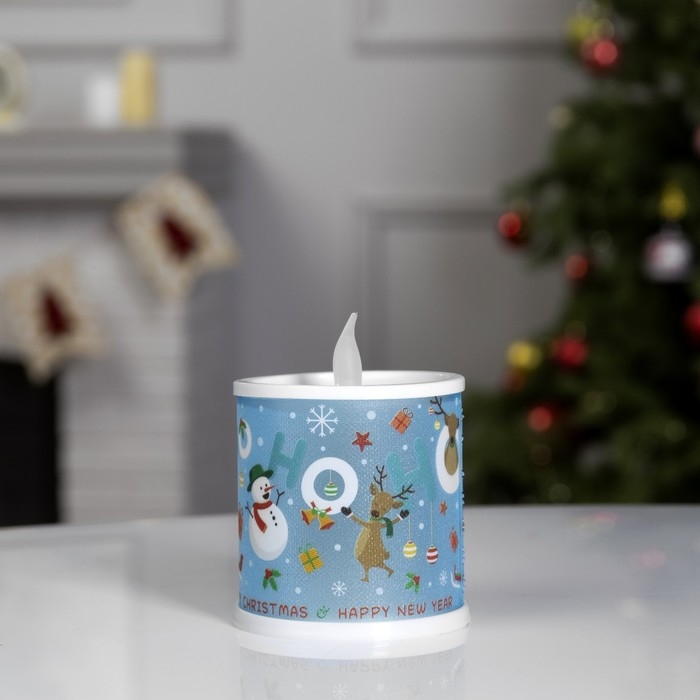 Светодиодная фигура &laquo;Свеча с Дедом Морозом&raquo; 7.5 &times; 10 &times; 7.5 см, пластик, батарейки AG13х3 (в комплекте), свечение мульти