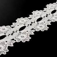 Кружево гипюровое, 80 мм &times; 9 &plusmn; 0,5 м, цвет белый