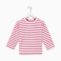 Лонгслив детский в полоску KAFTAN, размер 36 (134-140 см), цвет белый/красный Лонгслив детский в полоску KAFTAN, размер 36 (134-140 см), цвет белый/красный
