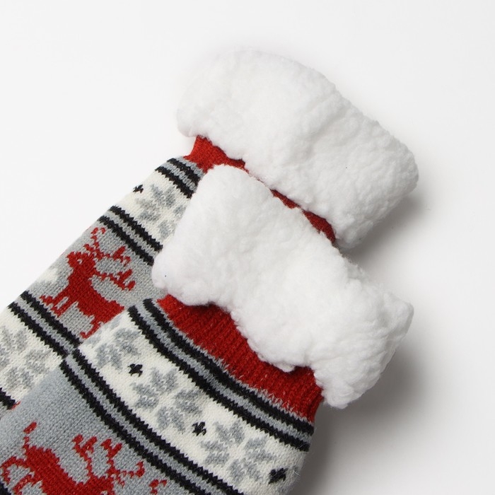 Носки женские с мехом, цвет бежевый, размер 36-40